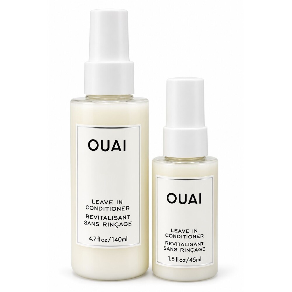 OUAI Leave In Conditioner 4.7 oz + 1.5 oz Travel Size Hair Detangler / Protector